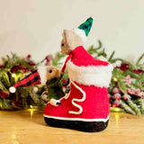 Felt Mice Playing in Santas Boot