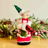 Felt Mice Playing in Santas Boot