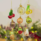 Set of 9 Glass Fruits Baubles