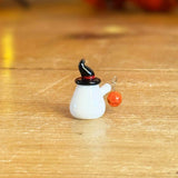 Tiny Glass Ghost with Pumpkini