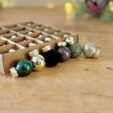 Set of Sage, Grey & White Mini Baubles