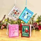 Set of 4 Christmas Fairytales Glass Book Baubles