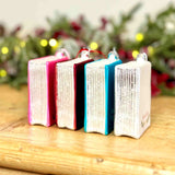 Set of 4 Christmas Fairytales Glass Book Baubles
