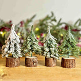 Set of 4 Mini Snowy Trees