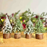 Set of 4 Mini Snowy Trees