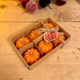 Set of 6 Orange Pumpkin Candles