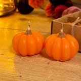 Set of 6 Orange Pumpkin Candles