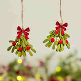 Pair of Mini Felt Mistletoe Bunches