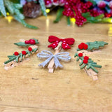 Set of 6 Felt Christmas Pegs