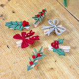 Set of 6 Felt Christmas Pegs