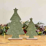 Pair of Embroided Felt Trees