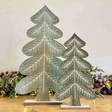 Pair of Scalloped Embroidered Trees