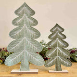 Pair of Scalloped Embroidered Trees