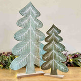 Pair of Scalloped Embroidered Trees