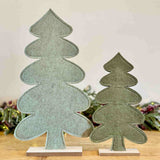 Pair of Scalloped Embroidered Trees