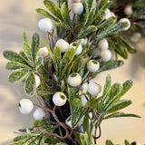 Green Leaves & White Berry Wreath