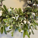 Green Leaves & White Berry Wreath