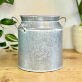 Floral Metal Milk Churn Pot