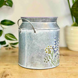 Floral Metal Milk Churn Pot