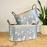 Pair of Meadow Design Metal Troughs