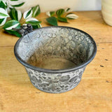 Shallow Metal Pot with Perching Birds