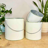 Set of 3 Tulip Decorated Metal Buckets