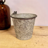 Pressed Metal Pot with Perching Birds