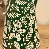 Green Metal Holly Design Jug