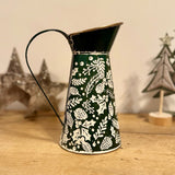Green Metal Holly Design Jug