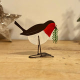 Hand Painted Metal Robin