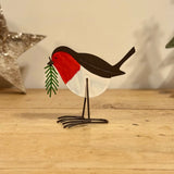 Hand Painted Metal Robin