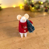 Felt Christmas Mouse with Tree