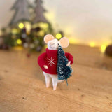 Felt Christmas Mouse with Tree