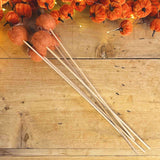 5 Mini Orange Wooly Pumpkins on Sticks