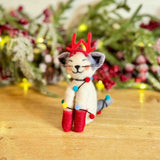 Felt Cat Wrapped in Pom-Pom Garland