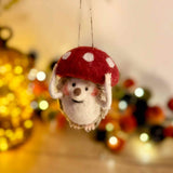 Felt Hedgehog with Toadstool Hat