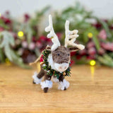 Hanging Festive Felt Stag