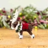 Hanging Festive Felt Stag