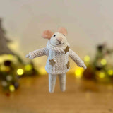 Festive Woolen Mouse with Stars