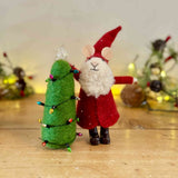 Felt Santa Mouse with Christmas Tree