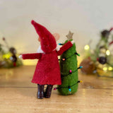 Felt Santa Mouse with Christmas Tree