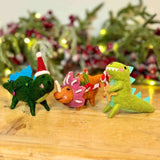 Trio of Festive Friendly Dinosaurs