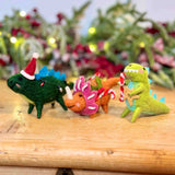 Trio of Festive Friendly Dinosaurs