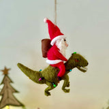 Felt Santa Riding a Dinosaur
