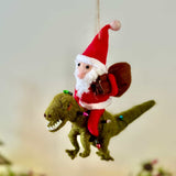 Felt Santa Riding a Dinosaur