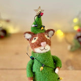 Felt Hanging Cat in Tree Outfit