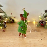 Felt Hanging Cat in Tree Outfit