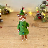 Felt Hanging Cat in Tree Outfit