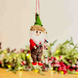 Tweed Felt Santa with Fairy Lights