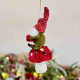 Hanging Festive Gnome on Toadstall